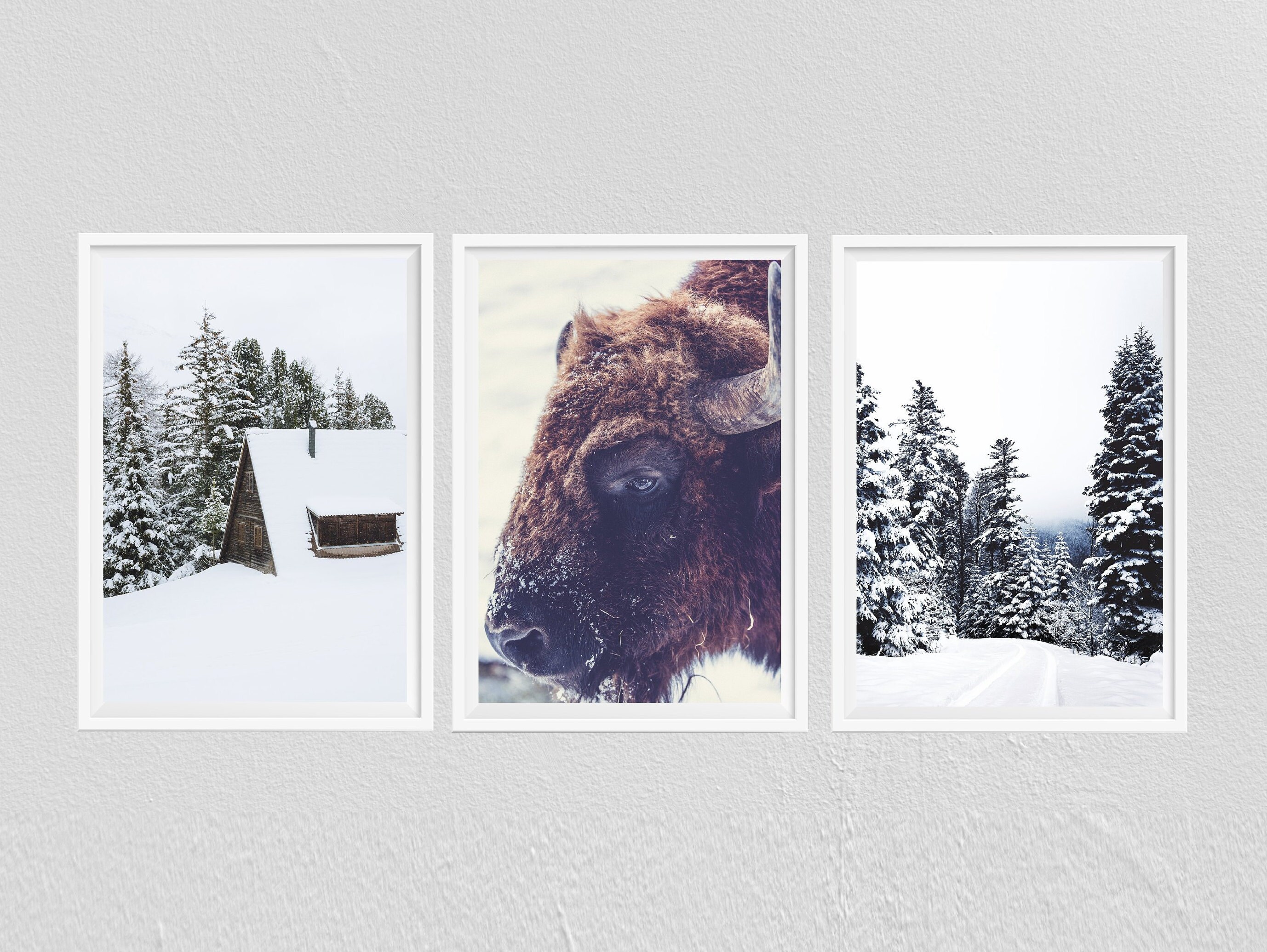 Winter Decor Winter Forest Print Farmhouse Wall Decor Snow Etsy