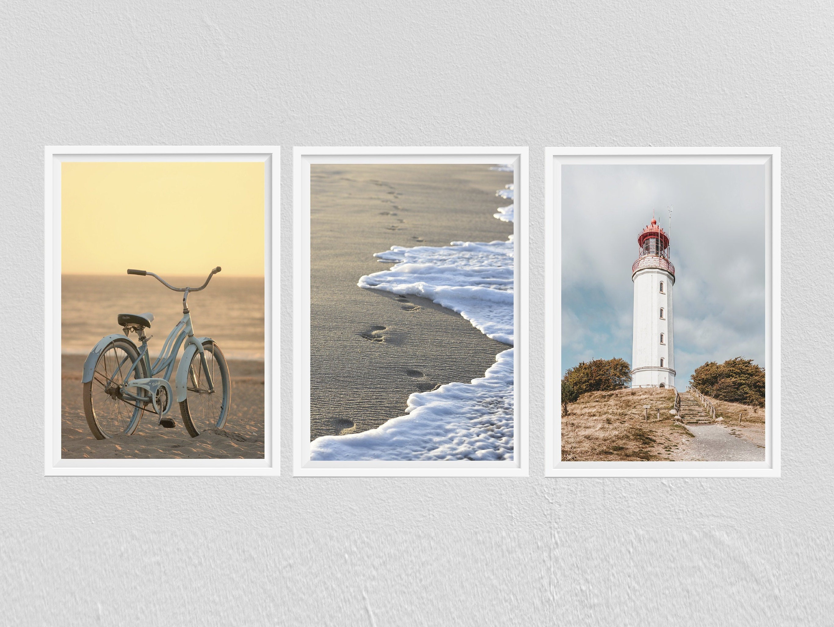 Ocean Beach Poster Set of 3 Prints Coastal Printable Beach Etsy