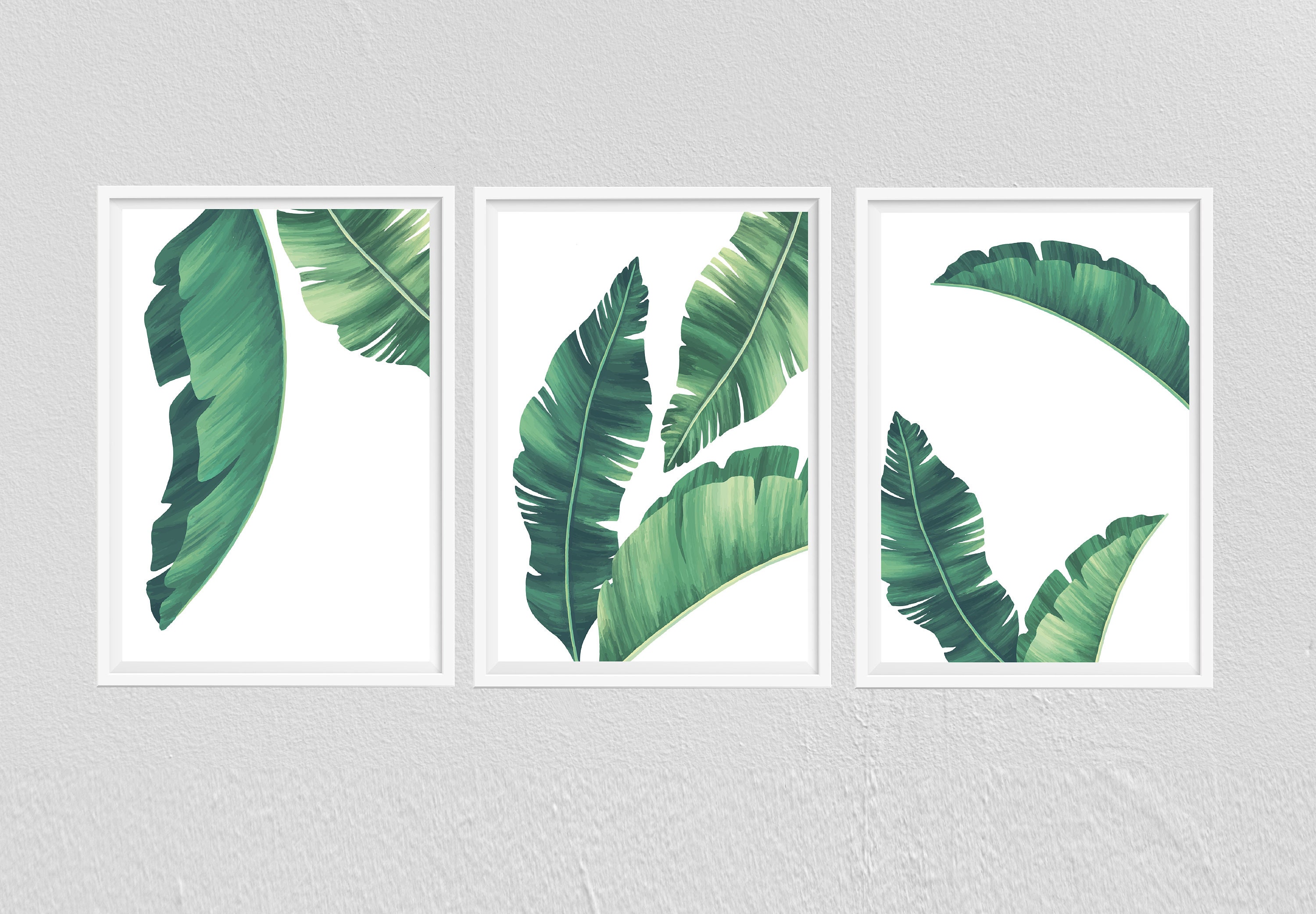 Palm Print Set Leaf Print Wall Art Palm Tree Leaf Print | Etsy