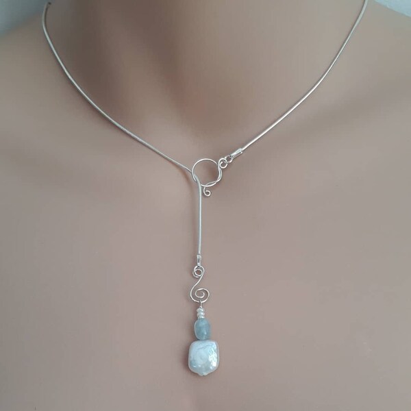 Silver Charm Lariat Necklace