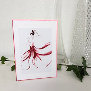 Woman Dancing Card, Painting of Dancer, Dancer Card, Dancer Greeting Card, Dancer Painting, Dancer Birthday Card, Greetings Card, Dancer Art