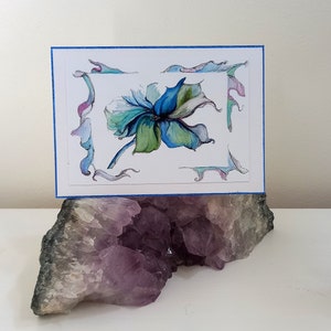 Abstrakte Kunst Karte, Abstrakte Grußkarte, hübsche Geburtstagskarte, Handgemachte Kunst Grußkarten, Blumen-abstrakte Kunst-Karte, Garten-Liebhaber-Karte