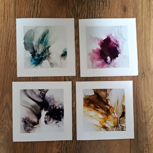 Selection of wispy alcohol ink cards in different colours, Abstract Art Cards, Alcohol Ink Greeting Card, Alcohol Ink Flower, handmade cards