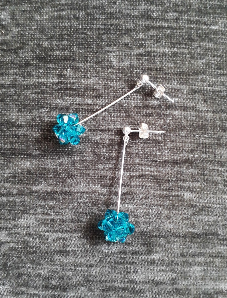 Swarovski Crystal Ball Drop Earrings Long Dangly Drop Etsy