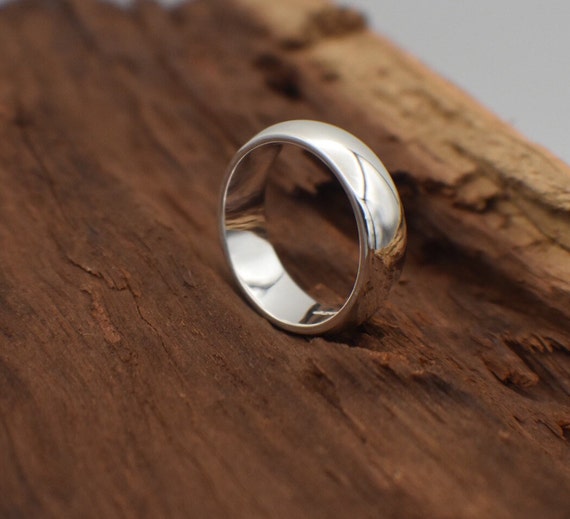 BLAZE - Solid 925 STERLING SILVER Domed Ring, Mens Rings - Etsy