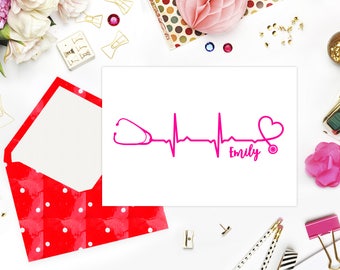 Custom Nurse Decal | Nurse Name Decal | Stethoscope Decal | Nurse Yeti | Monogram Stethoscope | Nurse Life | Nurse Decal | Nurse Monogram