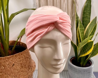 Muslin hairband for self-tying pink Leo turban hairband knot hairband yoga accessory festival hairband hairstyle handmade gift