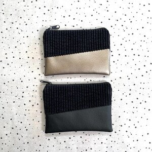 Mini Portemonnaie mit extra Kartenfach | kleines Damen Portmonee | flache Herren Brieftasche | vegane Cord Geldbörse mit Kunstleder | MIKA