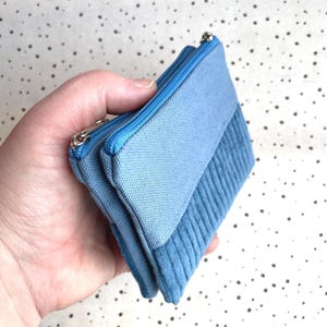 Portemonnaie aus Cord & Stoff | Geldbörse für Karten und Bargeld | Geldbeutel mit zwei Fächer | handgemachtes Geschenk | Farbauswahl