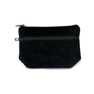 Geldbörse aus Cord schwarz | kleiner Geldbeutel mit Kartenfach | Damen Portemonnaie viele Karten | Portmonee mit Reißverschluss | Geschenk