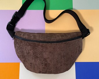 Bumbag corduroy brown / belt bag with inner compartment / hipbag festival / shoulder bag adjustable strap / crossbody bag / bumbag / YUNUS