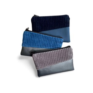 Mini Portemonnaie mit extra Kartenfach | kleines Damen Portmonee | flache Herren Brieftasche | vegane Cord Geldbörse mit Kunstleder | MIKA