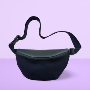 Bauchtasche schwarz mint | kleine Umhängetasche Damen | vegane Gürteltasche mit Kunstleder | praktische Festivaltasche mit Innenfach