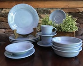 Vintage Fiestaware Periwinkle Blue Dinnerware Pieces Homer Laughlin China Plates Teacups Bowls