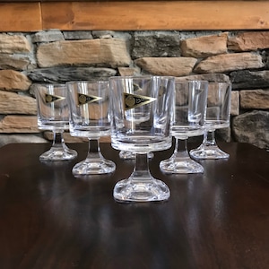 Vintage Italian Royal Crystal Rock Goblets w Original Box | Blown Glass | Stemware | 24% Lead