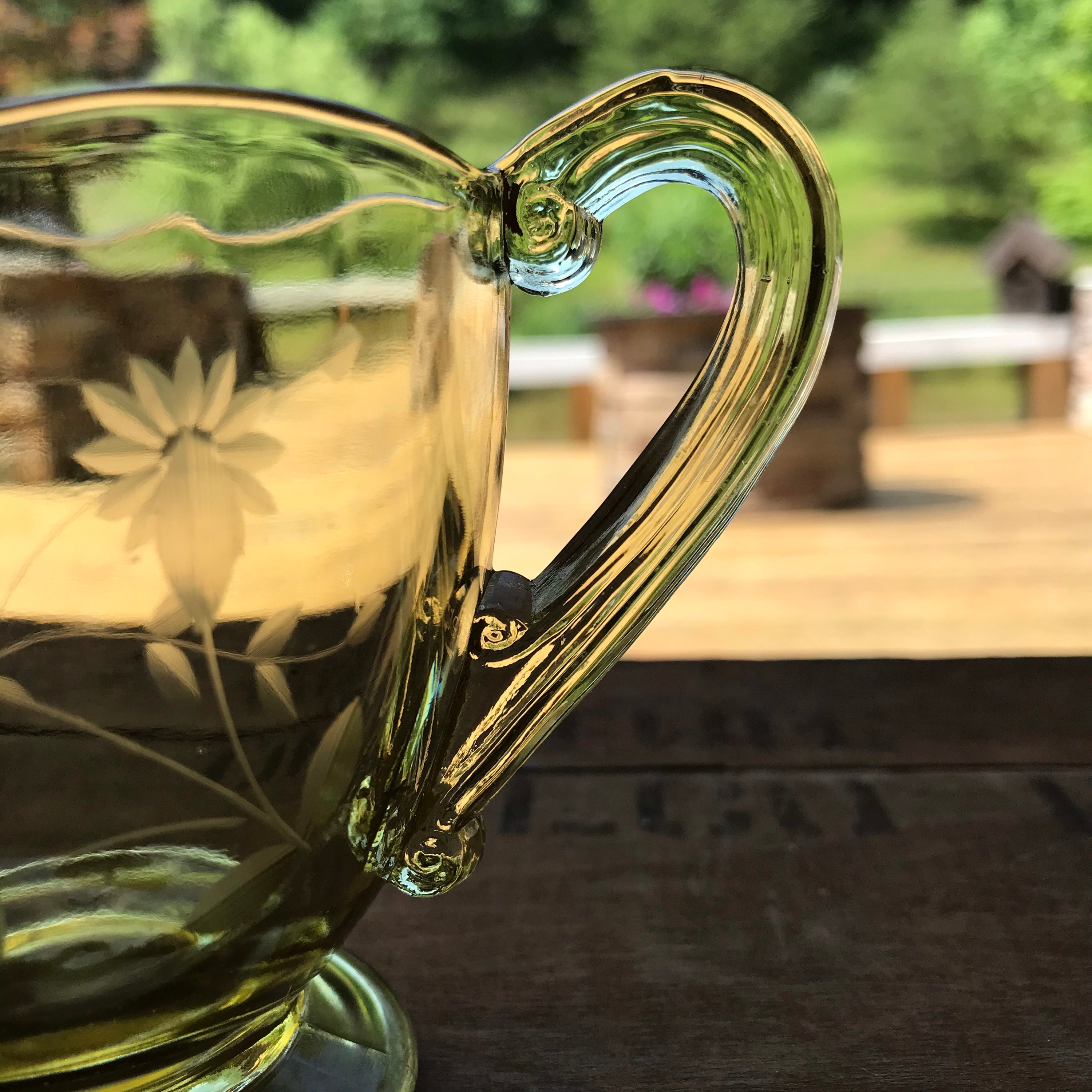 1930s Jubilee Yellow Open Sugar Bowl Lancaster Glass Etsy