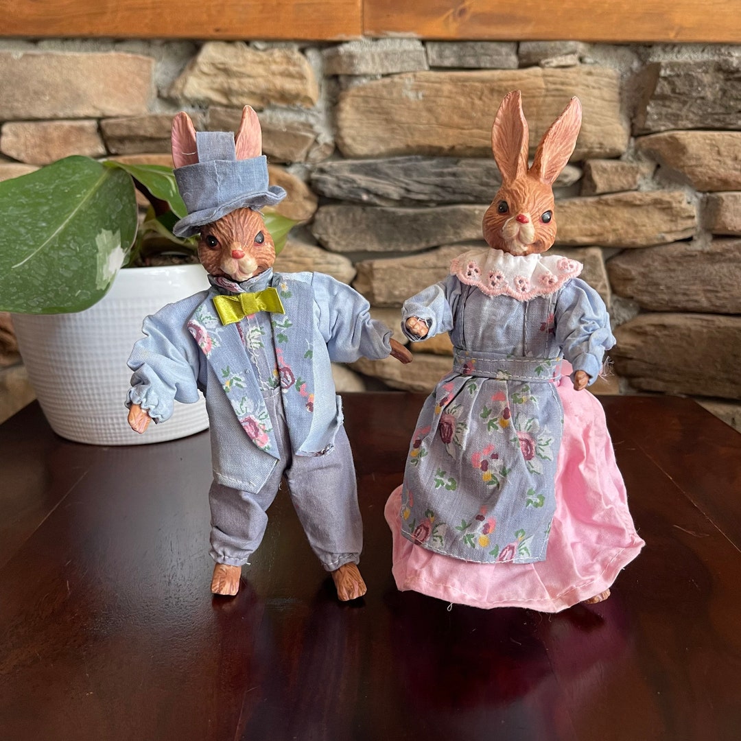 Vintage Porcelain Easter Rabbits Dolls Bunnies Collectible - Etsy
