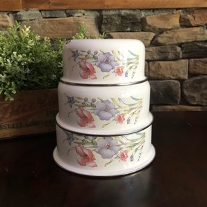 Floral Enamel Nesting Bowls | Flowers | Kitchen
