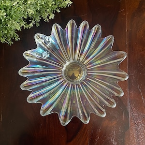 Vintage 11” Iridescent Celestial Bowl | Federal Glass Co