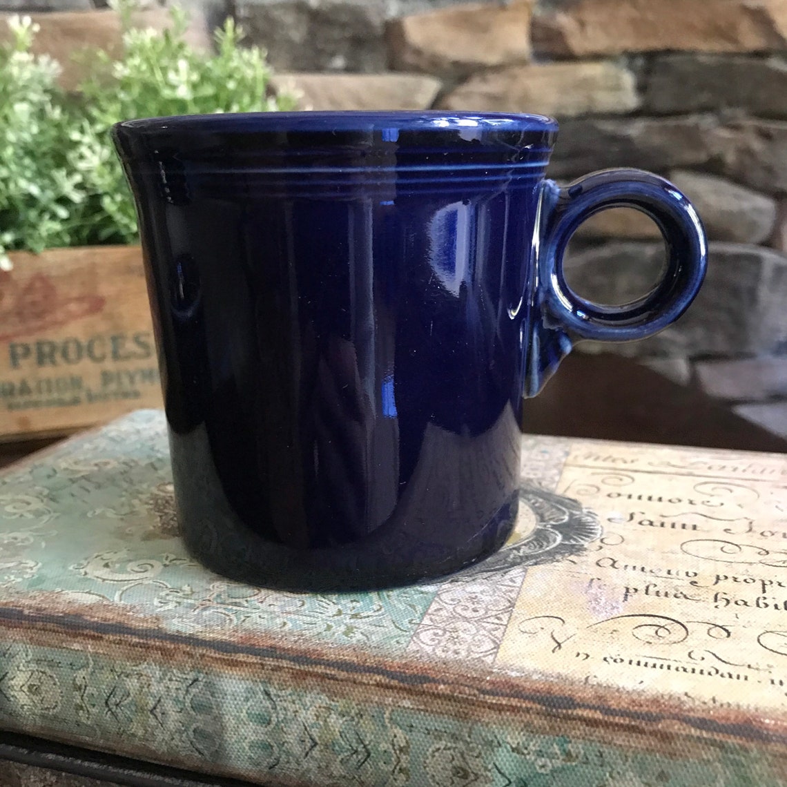 Fiestaware Cobalt Mug Circle Handle Coffee & Tea Homer Etsy