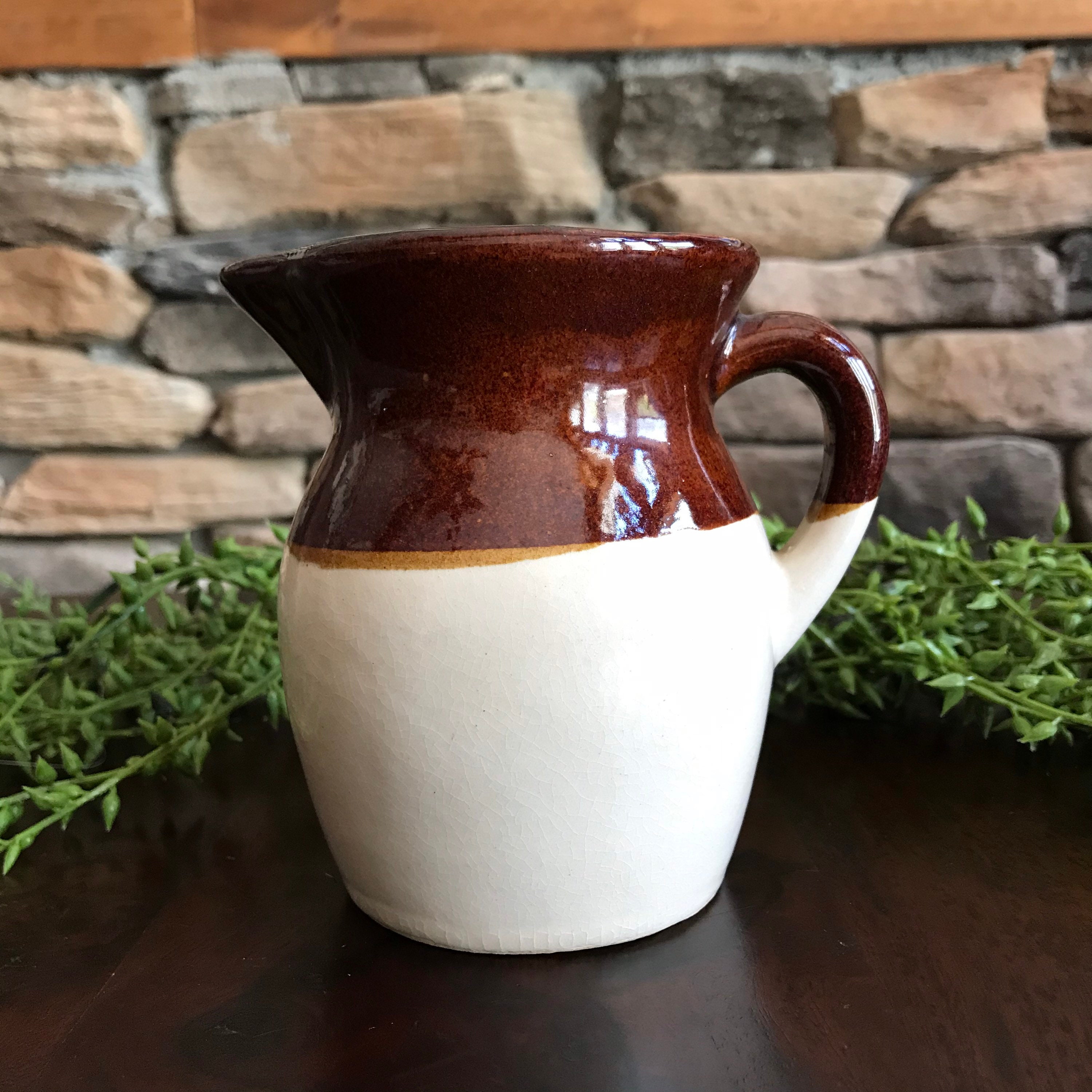 Vintage Roseville Pottery Pitcher Creamer Farmhouse Vase Etsy