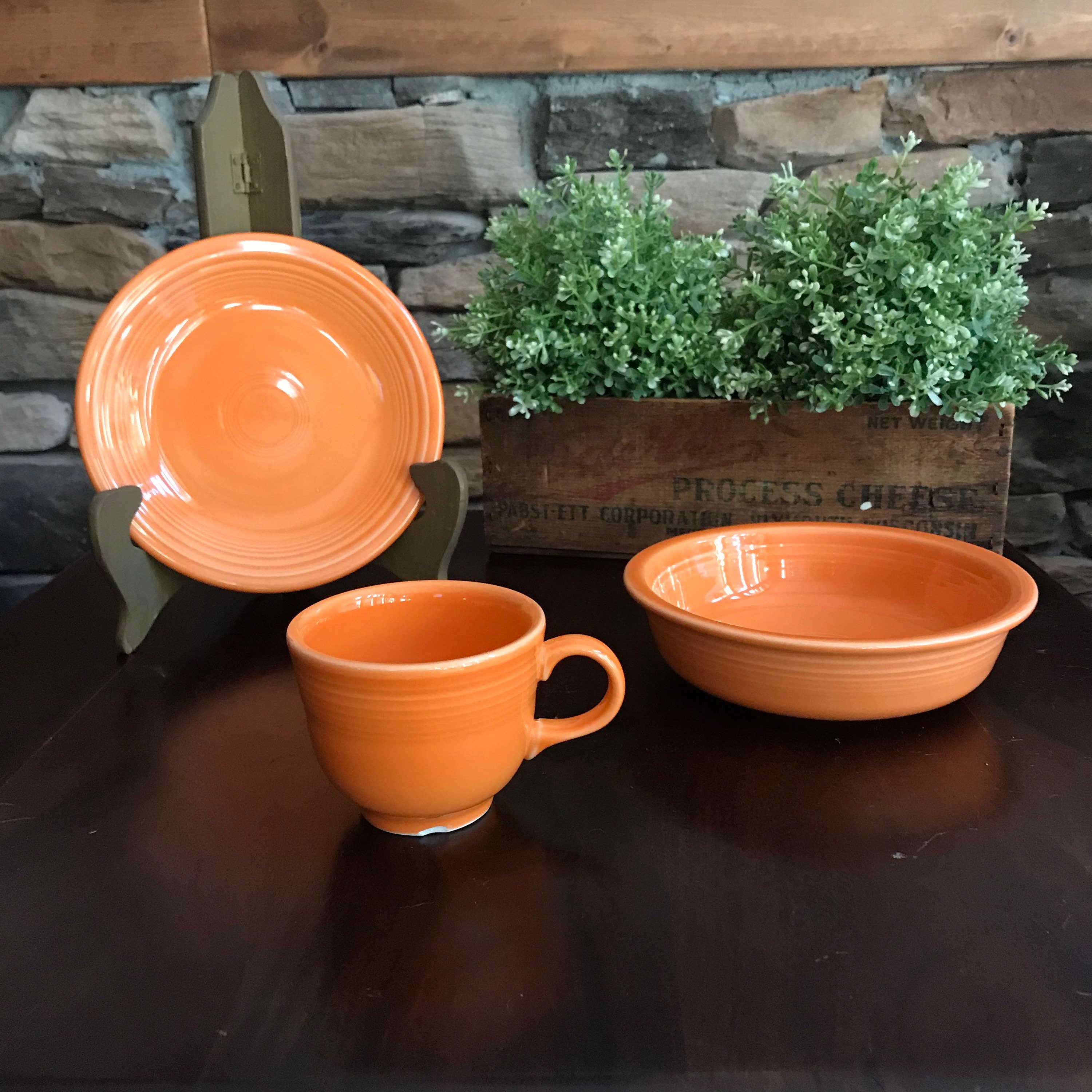 Vintage Fiestaware Tangerine Dinnerware Pieces Homer Etsy