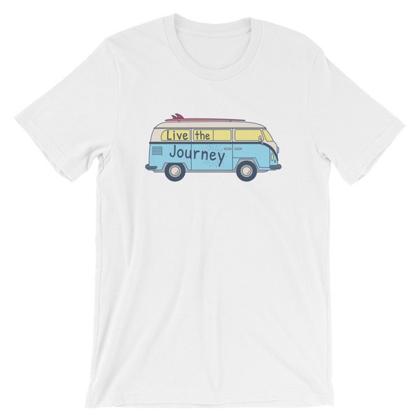 Live The Journey Short-Sleeve Unisex T-shirt | Natuur buitengeschenk | Retro Vintage Hipster | Klassieke Mens Womens Tee