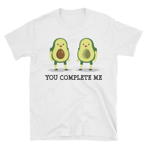 Avocado You Complete Me Short-Sleeve Unisex T-shirt | Funny Foodie Chef Gift | Retro Vintage Hipster Travel Mens Womens Tee