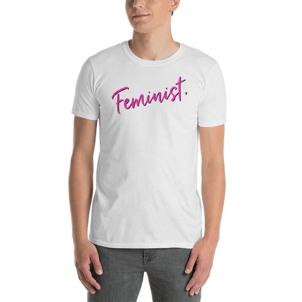 Feministische Neon Script Short-Sleeve Unisex T-shirt| Feminisme Weersta Metoo Gift | Retro Vintage Hipster Travel Mens Womens Tee