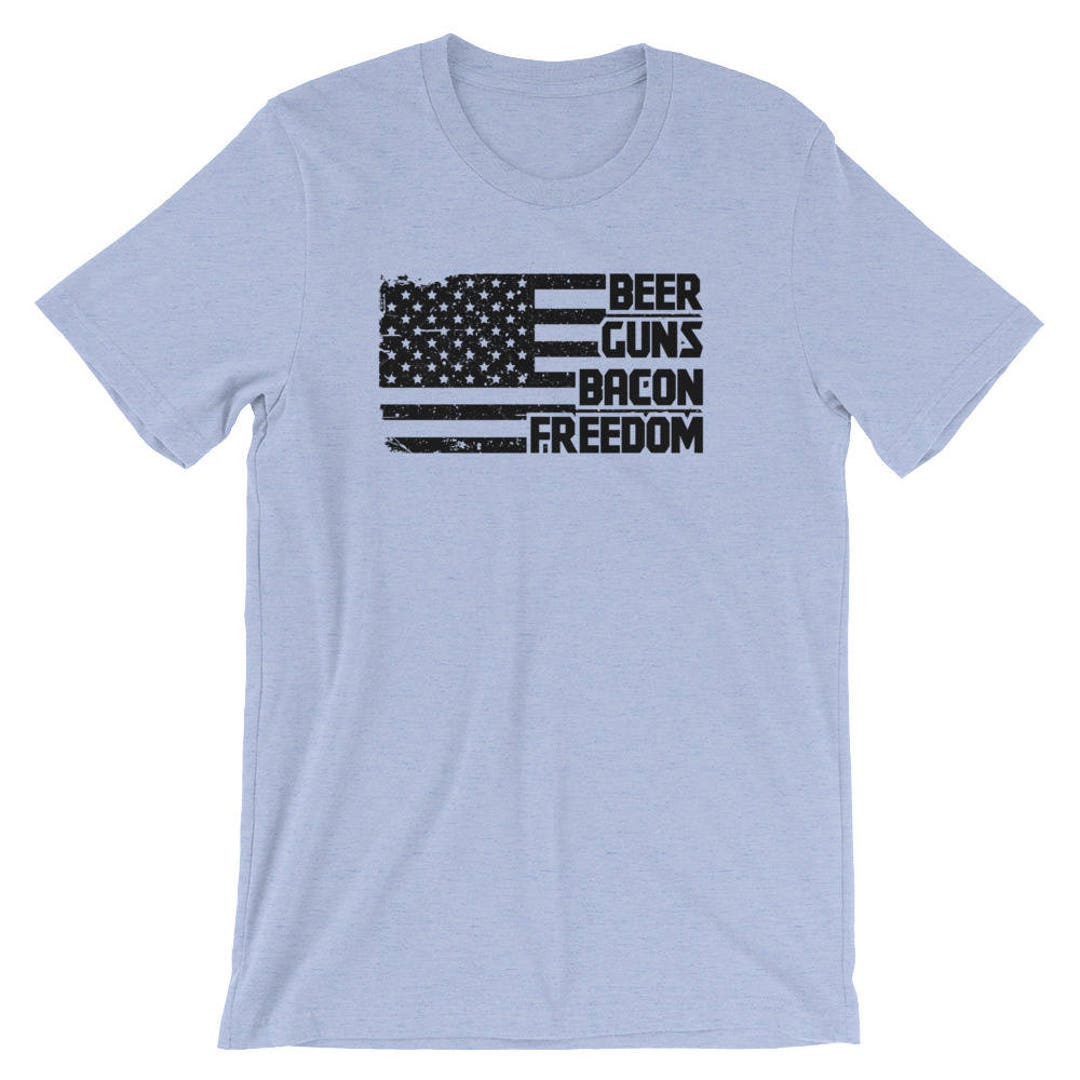 Beer Guns Bacon Freedom American Flag Funny Tshirt Craft Etsy