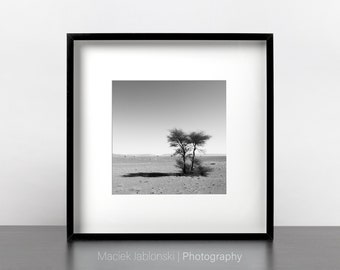 Desiertos, Marruecos (Paisaje imprimible Fotografía cuadrada en blanco y negro, Descarga digital instantánea, Obras de arte para enmarcar, Arte de pared)