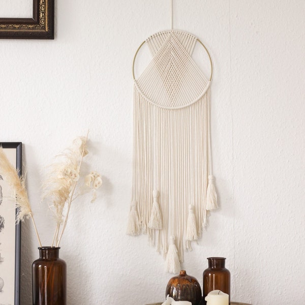 Macrame / macrame wall hanging / dream catcher / gift / macrame ring tassel / macrame dream catcher / macrame hoop