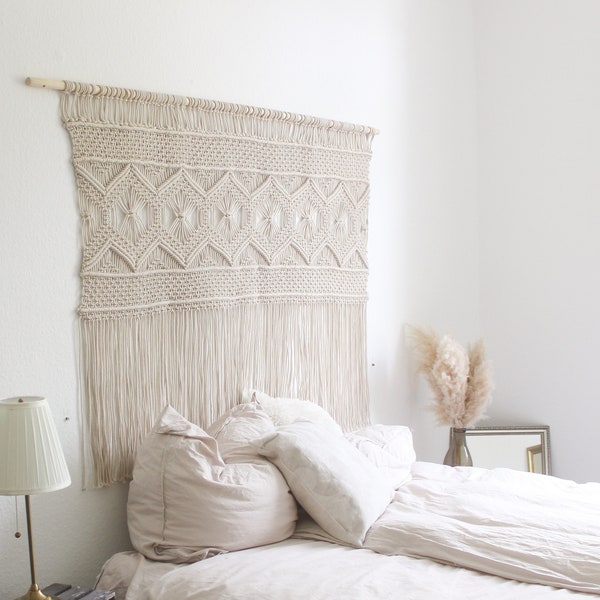 Makramee Wandbehang / Bettkopfteil / Makramee Vorhang / Makramee Kopfteil Bett / Bett / macrame / Makramee  Wandteppich /Schlafzimmer Deko