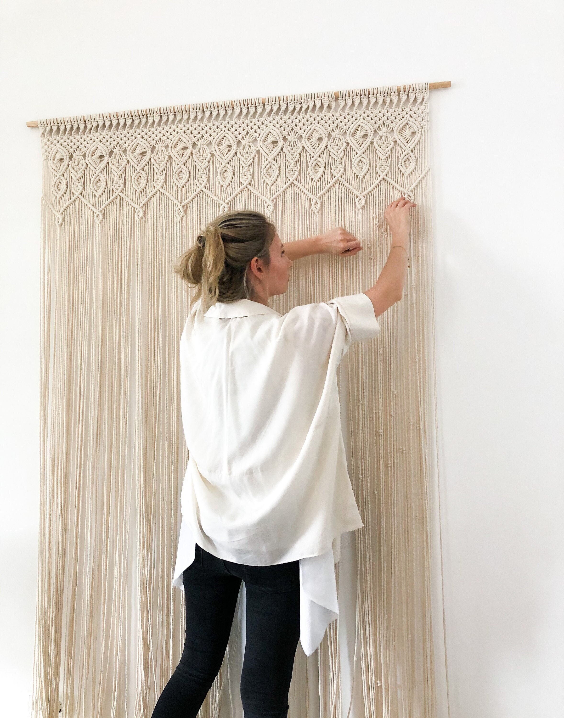 Macramé Curtain / Macramé Wall Hanging / Camper Van Macramé / Etsy