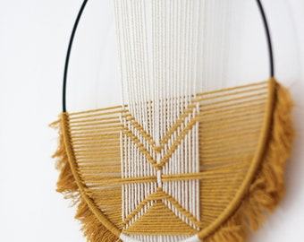 Makramee / Makramee Wandbehang / Traumfänger / Makramee Traumfänger / Makramee Ring / macrame hoop / fiberart