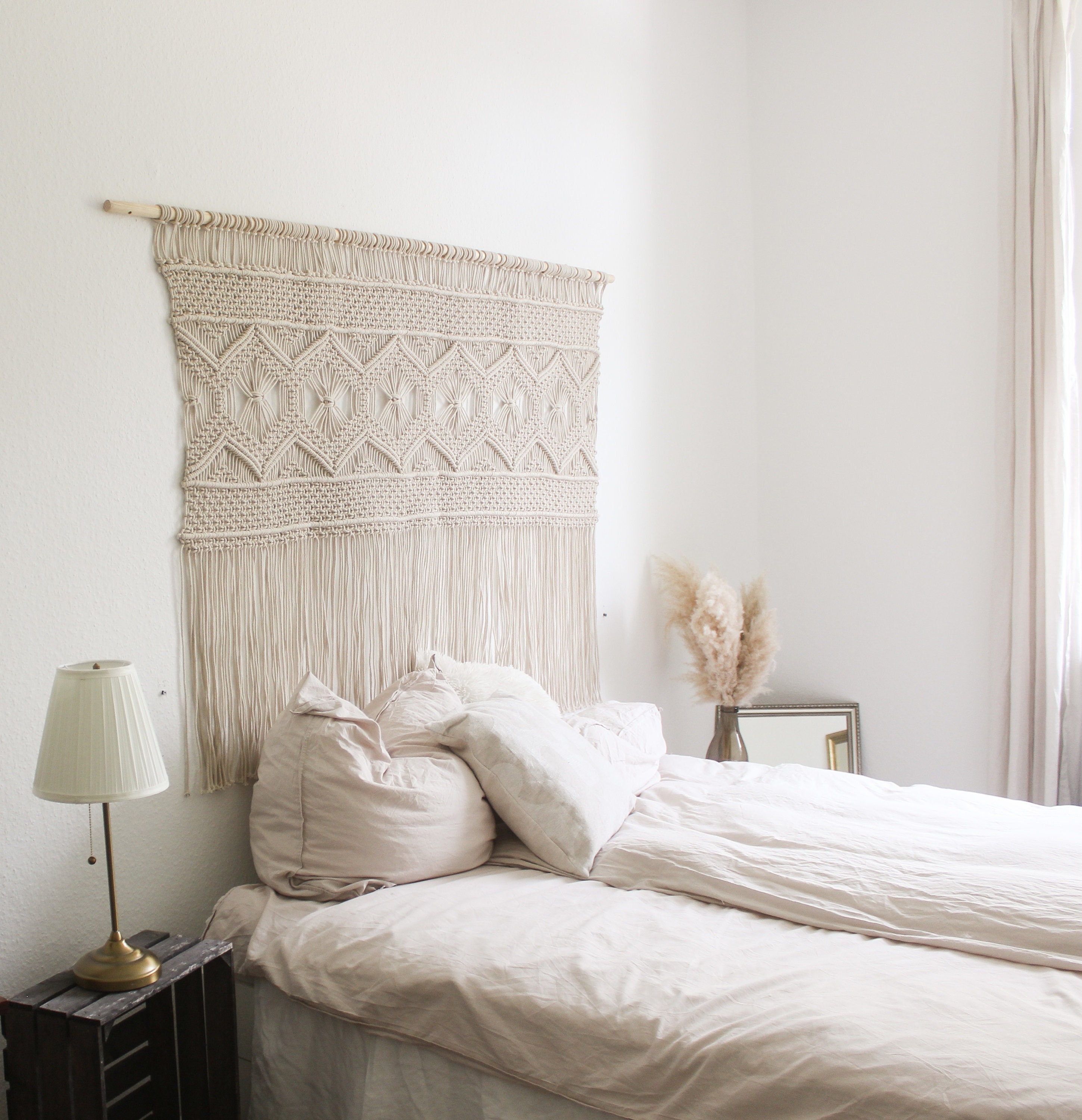 Macrame cheap bed frame