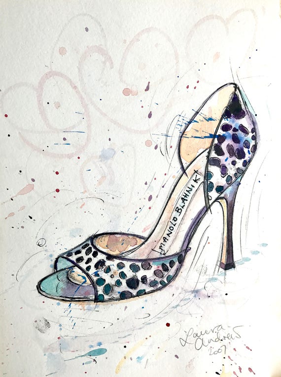 Manolo Blahnik Shoe Drawings