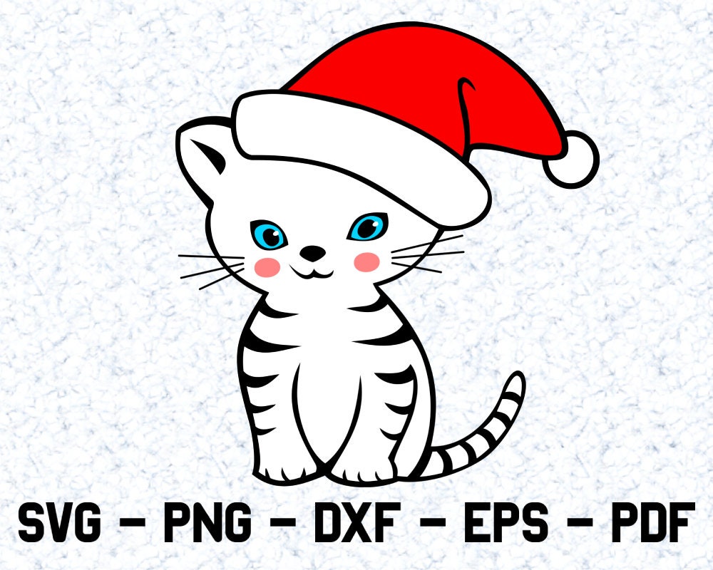 Christmas Cat SVG Christmas Cut File Holiday SVG Cameo - Etsy España