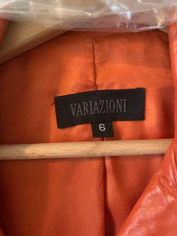 Orange Long Leather Jacket