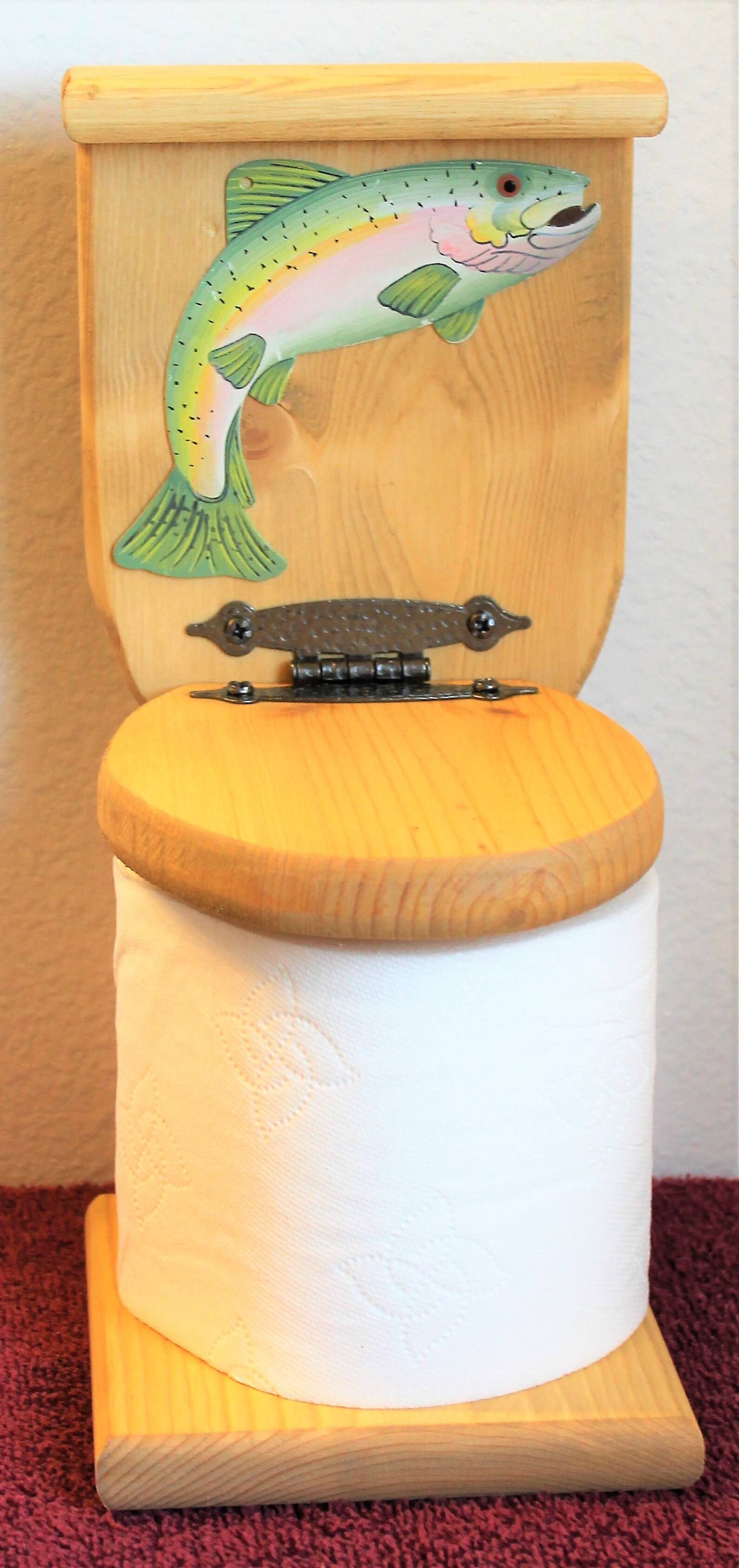 Wooden toilet paper holder useable toilet paper holder fish Etsy