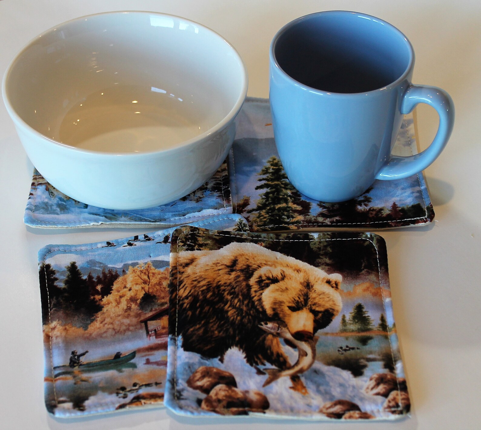 Outdoor Themed Coasters Set of 4 Cup Coasters Reusable Etsy