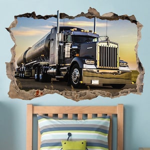 Tanker Truck Large Wall Sticker Truck Wall Decal Boy Room Wall Decor Semi Truck Print Kenworth Wall Art Vehicle Wall Decal Trucker Gift