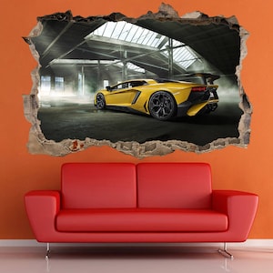 Wall Sticker Lamborghini Aventador Car Wall Decal Lamborghini Wall Art Lamborghini Print Muscle Car Print Sports Car Super Car Wall Decor