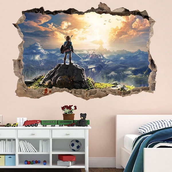 The Legend of Zelda Wall art decal Zelda decor Game wall art Video game art Playroom decal Zelda decal Kids poster Kids room decor Gift for