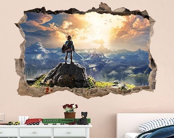 The Legend of Zelda Wall art decal Zelda decor Game wall art Video game art Playroom decal Zelda decal Kids poster Kids room decor Gift for