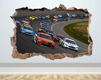 Nascar Racing Cars Wall Sticker Car Wall Decal Nascar Prints Nascar Poster Racing Cars Decal Racing Cars Sticker Gift for Boy Garage Decor