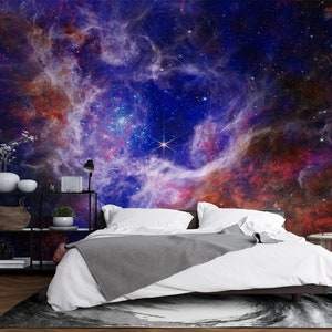 Wallpaper Space Nebula Wall Mural Peel and Stick Bedroom Playroom Gaming Wallpaper Cosmic Astronomy Background Wall paper Space Wall Decor