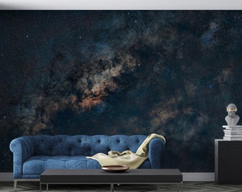 Starry Sky Peel and Stick Wall Mural Wallpaper Stellar Nebula Wallpaper Star Cluster Wallpaper Galaxy Wallpaper Night Sky Space Wallpaper