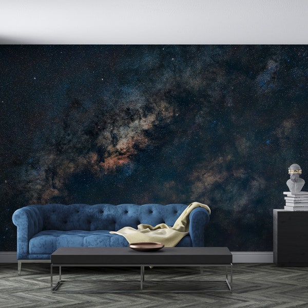Starry Sky Peel and Stick Wall Mural Wallpaper Stellar Nebula Wallpaper Star Cluster Wallpaper Galaxy Wallpaper Night Sky Space Wallpaper