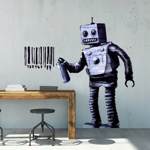 Sticker Robot, Robot Wall Decal DB340 – Designed Beginnings
